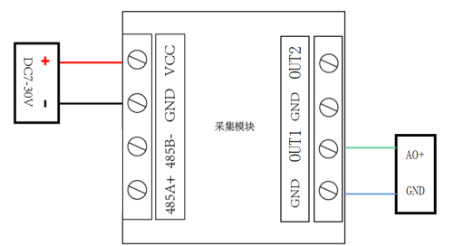 空气污染传感器4-20mA/0-10V接线