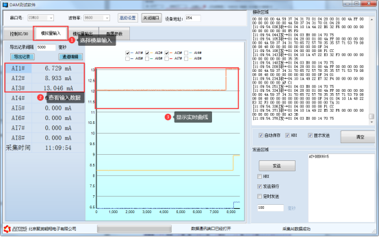 JYDAM调试软件 模拟量输入