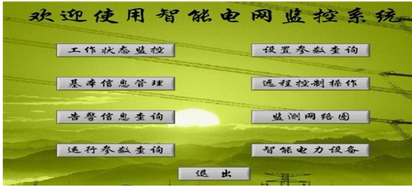 Smart grid monitoring system software general operation interface diagram