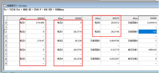 modbus poll工程进行校准 数据显示