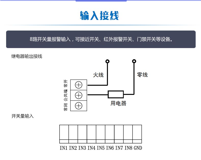 DAM-0808D 工业级数采控制器输入接线