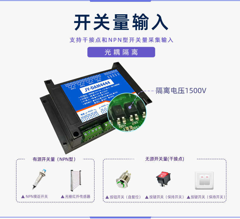 DAM4444 JY-LoRa无线控制模块开关量输入