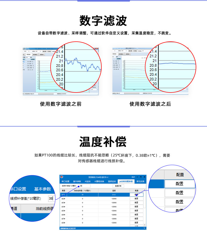 LoRaPT08  LoRa无线测温模块温度补偿