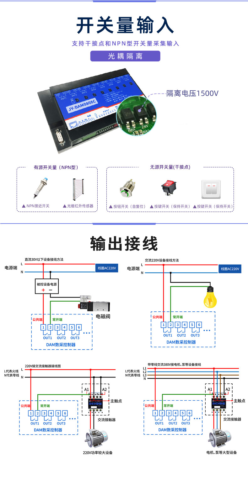 LoRa0808C LoRa无线控制模块开关量输入