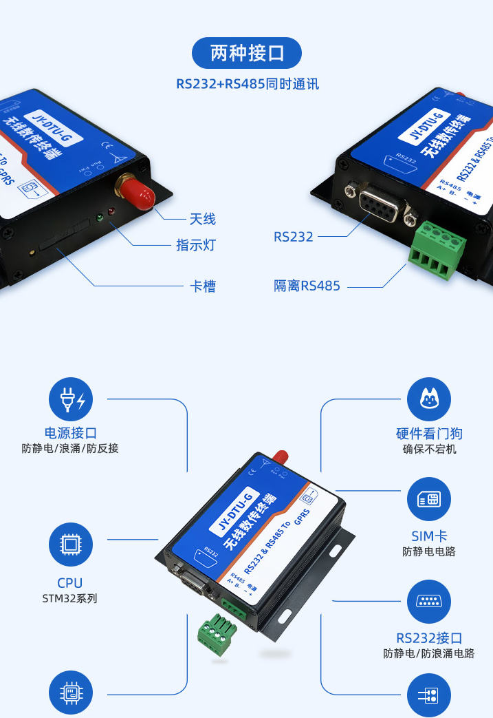 聚英工业级4G DTU接口