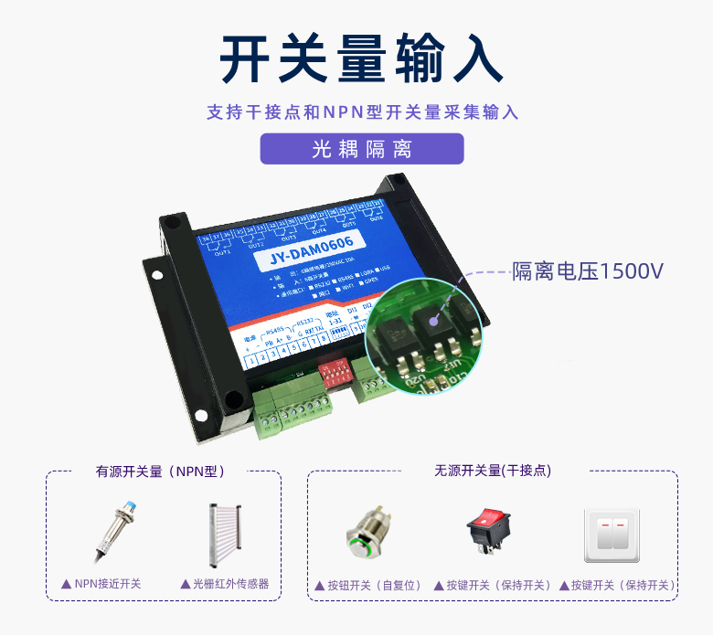 JY-DAM0606数采模块开关量输入