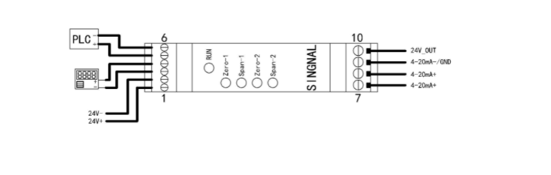 DIN202-V2TI 信号隔离模块 接线示意图