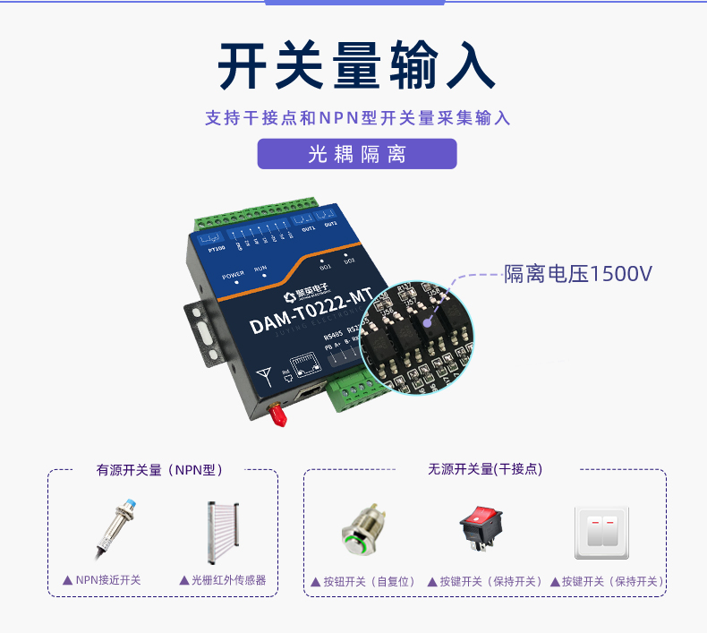 DAM-T0222-MT 工业级数采控制器开关量输入