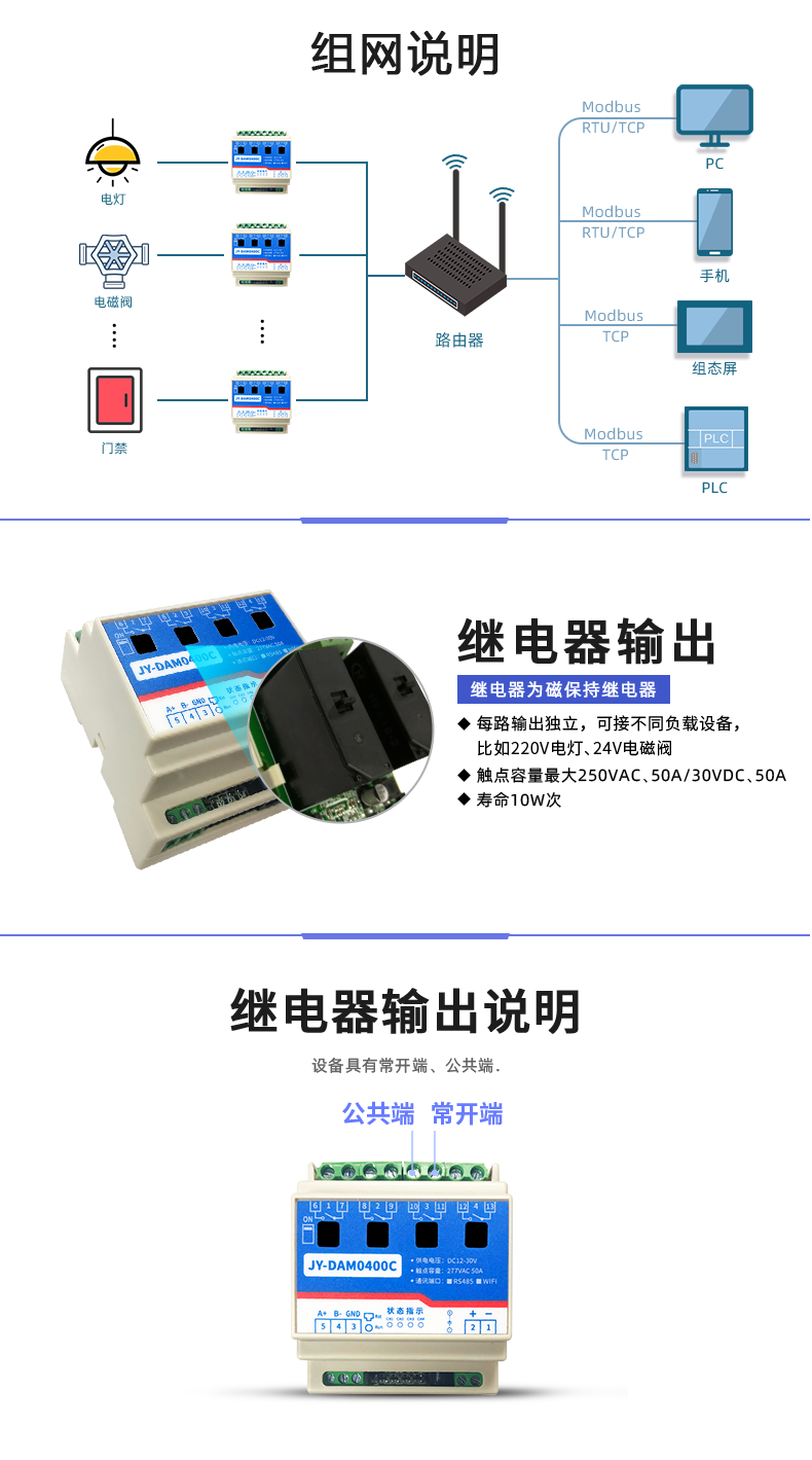 DAM-0400C 工业级I/O模块组网说明