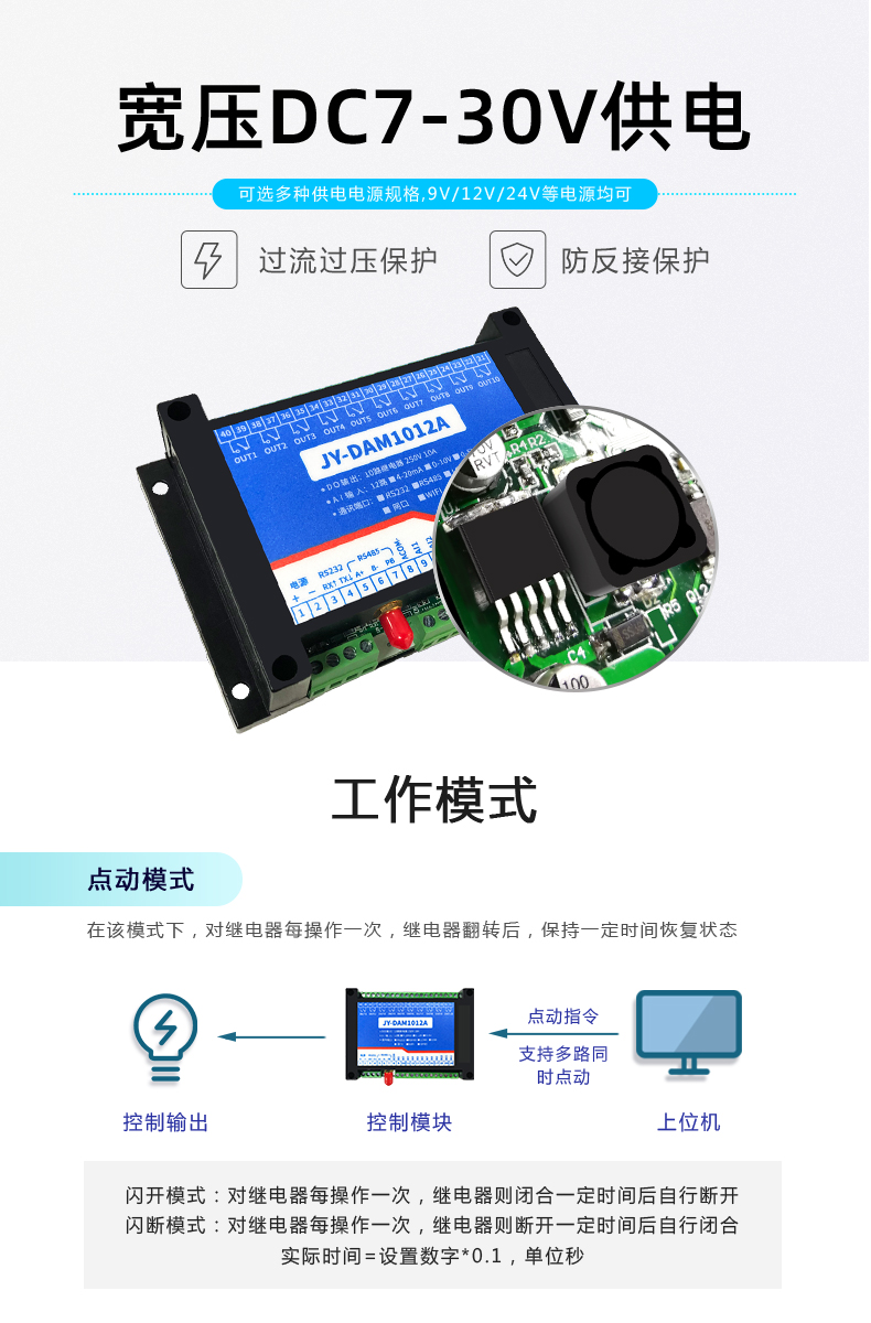 云平台 DAM-1012A GPRS版 远程数采控制器工作模式