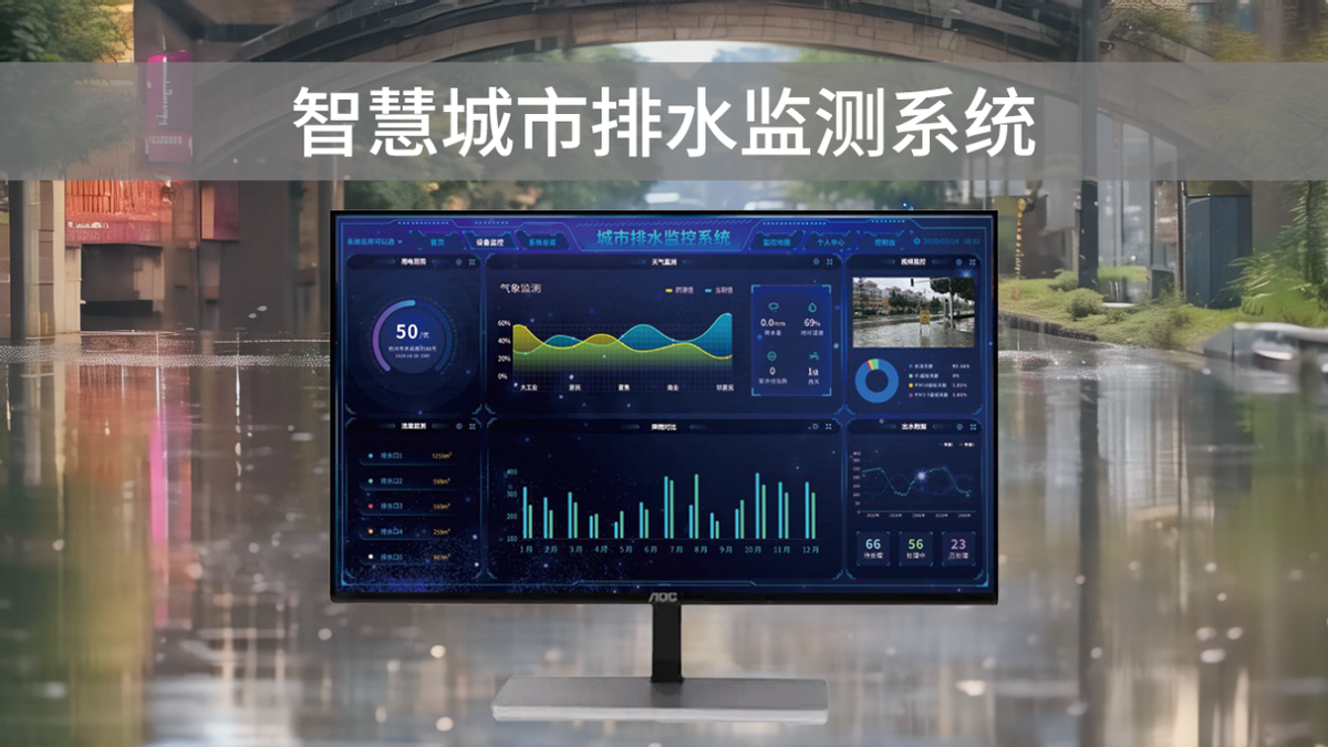 智慧排水监测系统，可视化管理，助力城市水利水务建设